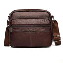 ショルダーバッグ メンズ 男性用 紳士 革 牛革 レザー 斜め掛け 鞄 カバン 横型 無地 防水 通勤 ビジネス カジュアル ブラック(x3)