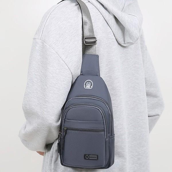 メンズ ボディバッグ 男性用 大容量 オックスフォード 撥水 軽量 旅行 トラベル 散歩 ウォーキング 黒 ブラック グレー ネイビー 紺色 グリーン 緑