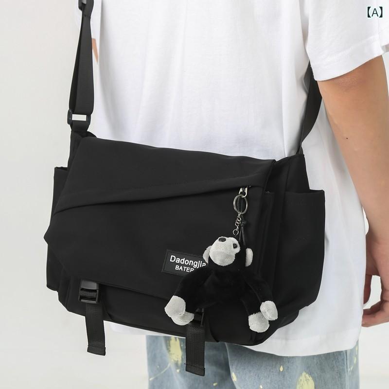 メンズ ショルダーバッグ 日系 ワーク メッセンジャーバッグ カジュアル 大容量 ナイロン 防水 軽量 ブ..