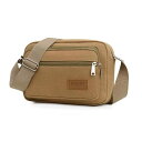 メンズ ナイロン 斜めがけバッグ ショルダーバッグ 男性用 撥水 耐摩耗 無地 カーキ グリーン ブルー ブラック ダークブラウン(x3)