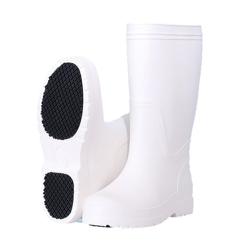 レインブーツ メンズ 防水 滑り止め 厨房用 食品衛生 作業用 長靴 男性用 EVA 中筒 白 黒