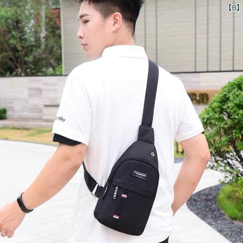 ボディバッグ メンズ 男性用 オックスフォード 普段使い 耐摩耗性 ストリート カジュアル 無地 ワンショルダー 斜め掛け 鞄 カバン ブルー ブラック グレー 3