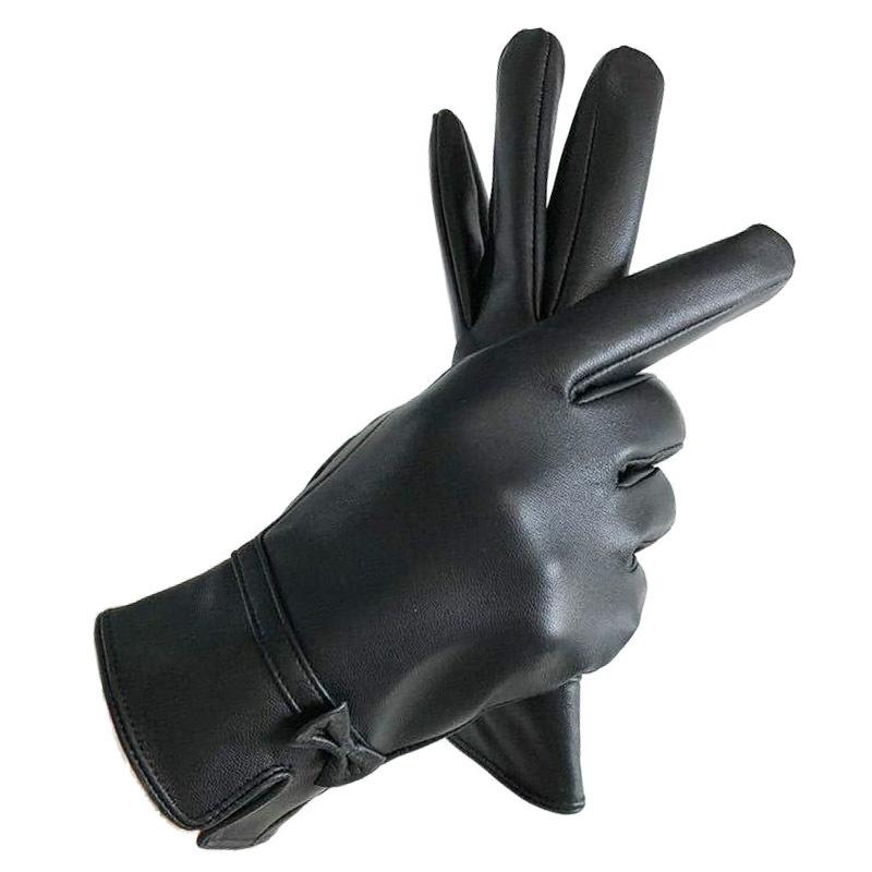手袋 レディース 男性用 革手袋 スマホ対応 秋冬 防寒 羊革 グローブ 暖かい かわいい S M L 黒
