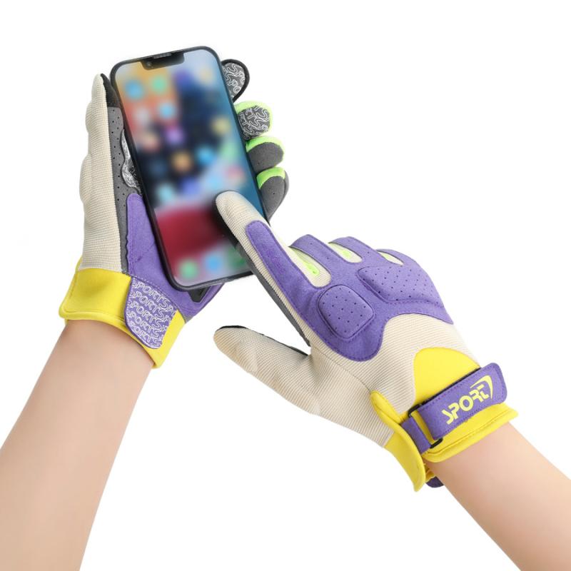 手袋 バイク用 レディース メンズ 夏用 防滑 耐摩耗 衝撃吸収 スマホ対応 サイクルグローブ アウトドア スポーツ 黒 ブラック 紫 パープル