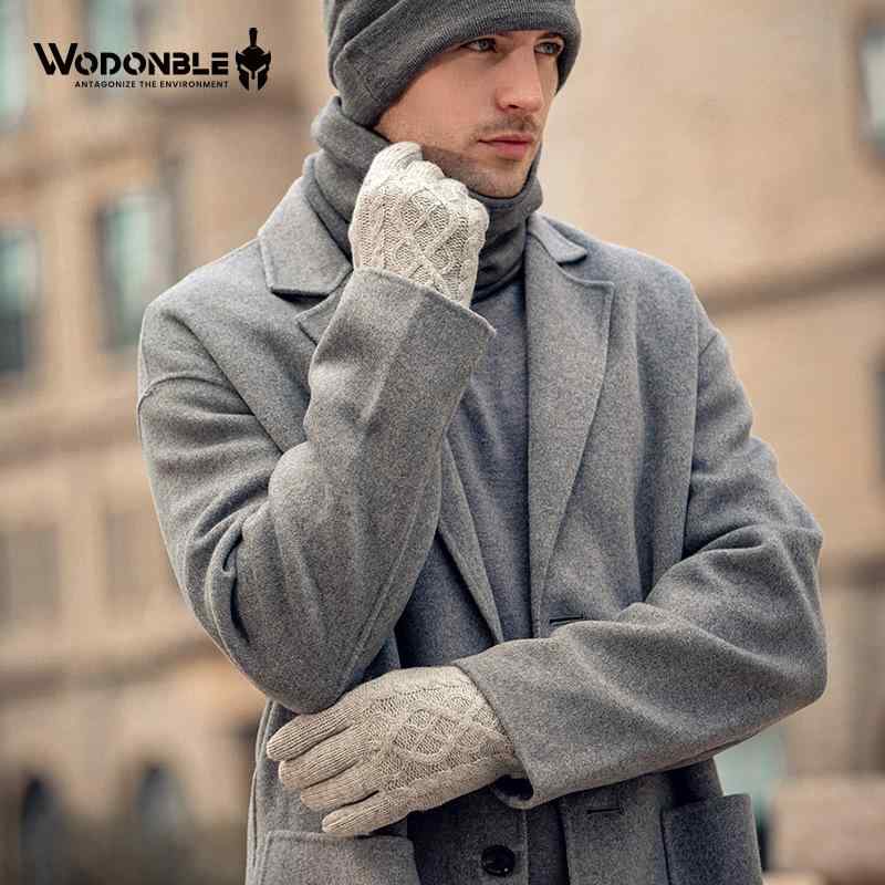 Wear - 手袋 男性用 秋冬 羊毛 ニット手袋 裏起毛 厚手 タッチパネル対応 防寒 暖かい 自転車 バイク グローブ