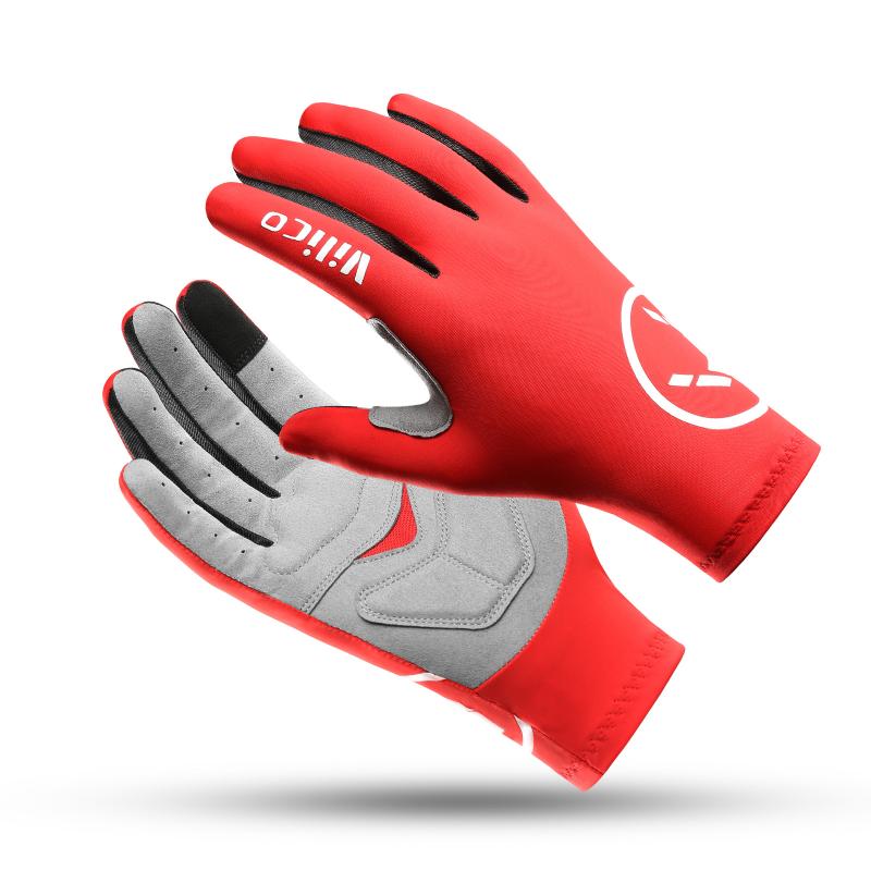 手袋 春夏 アウトドア用自転車手袋 薄型衝撃吸収滑り止めフルフィンガー自転車グローブ 男性用 女性用 レッド ブラック ブルー ホワイト S M L XL