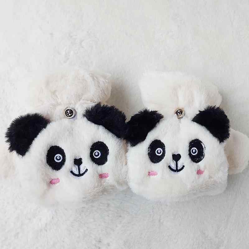 手袋 レディース 学生 かわいい 熊猫 パンダ 刺繍 半指 手袋 ミトンカバー付き 防寒 保温 秋冬 アニマル・機能: 保温・スタイル: INS風・種類: 半指手袋・カラー: 白.黒・サイズ: フリーサイズ・素材: スパンデックス 51～60%・生地: スパンデックス・デザイン: 動物.刺繍・カテゴリ: 手袋