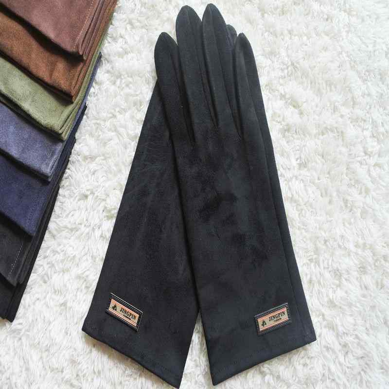手袋 メンズ スエード調 グローブ 男性用 スマホ対応 秋冬 防寒 紫外線対策 薄手 黒 カーキ ベージュ ..