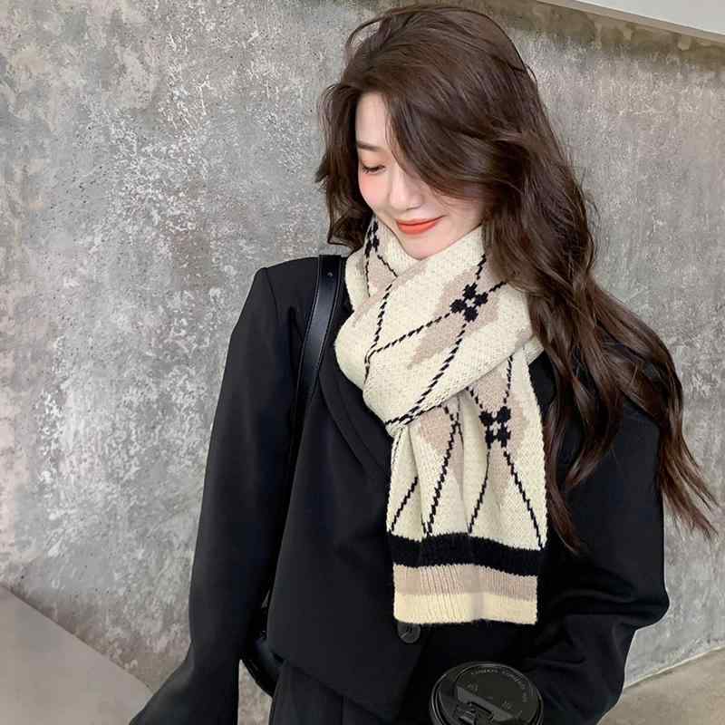マフラー レディース メンズ 秋冬 格子柄 学生 あったか 防寒 ストール ショール ひざ掛け ベージュ ブラック ワインレッド 175cm以上 暖かい タッチ アクリル 大判(x2)