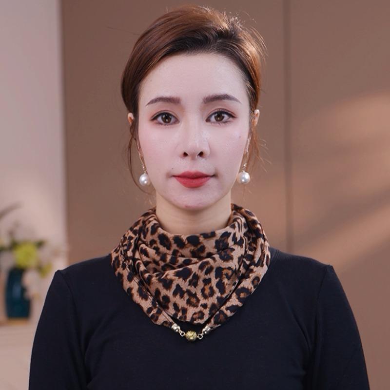 マフラー レディース 秋冬 ネックウォーマー 防寒 スカーフ ヒョウ柄 ドット柄 花柄 あったか かわいい おしゃれ(x2)