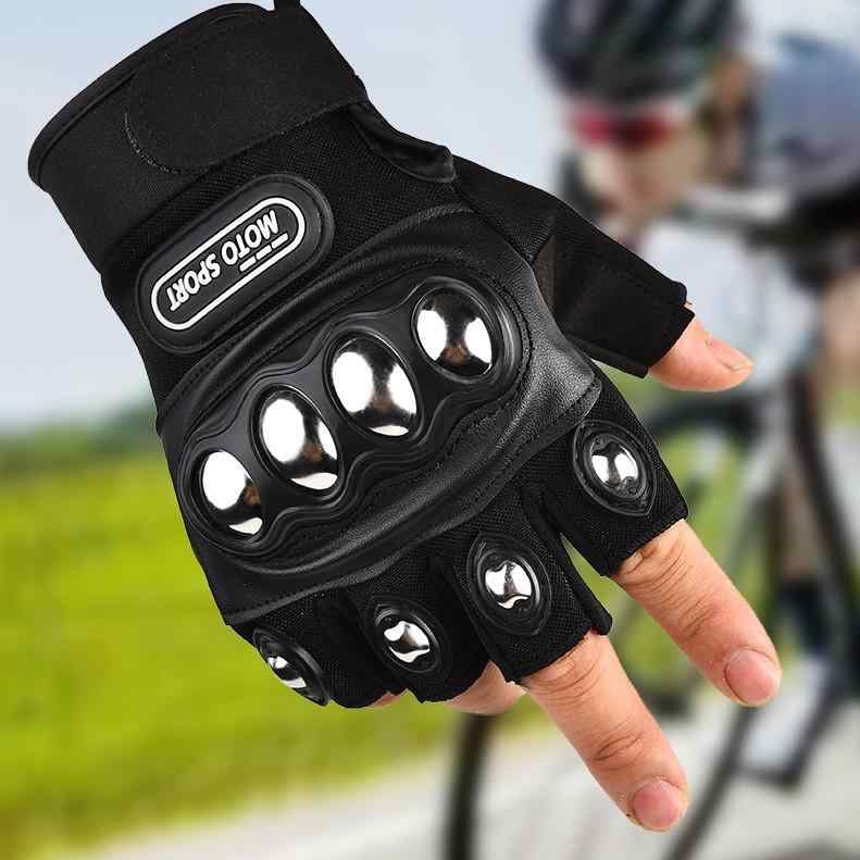 手袋 メンズ ハードシェル グローブ バイク オートバイ 半指 指なし サイクル サイクリング アウトドア 衝撃吸収 耐衝撃性 耐摩耗性 ブラック ブルー グリーン