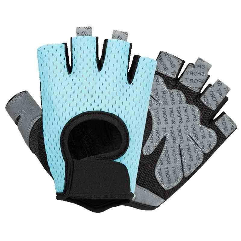 手袋 レディース メンズ メッシュ ヨガ グローブ 滑り止め ウェイトリフティング トレーニング スポーツ ハーフフィンガー ブルー ブラック ピンク グレー 春夏