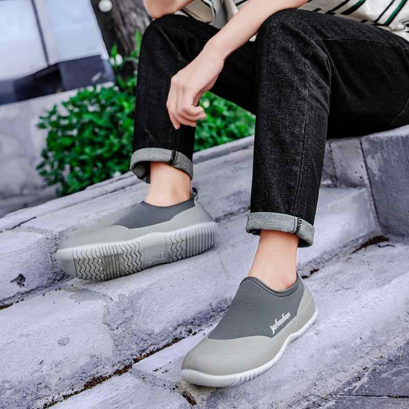 雨靴 メンズ 男性用 ローカット レインシューズ 晴雨兼用 普段使い アウトドア PVC フラットソール ホワイト グレー グリーン ベージュ ブラック(x2)