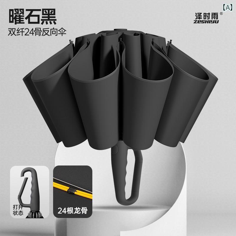 24本 補強骨 逆向き 全自動 傘 拡大 強化 メンズ レディース 晴れ 学生 丈夫 男女兼用 暴風 晴雨 大型 家庭 学校 使用可能
