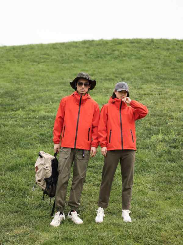 マウンテンパーカー 男女兼用 防風 防水 撥水 アウター ジャンパー ブルゾン 作業着 チームウェア 登山 秋 紺色 赤 青 黒 オレンジ グレー(x2)