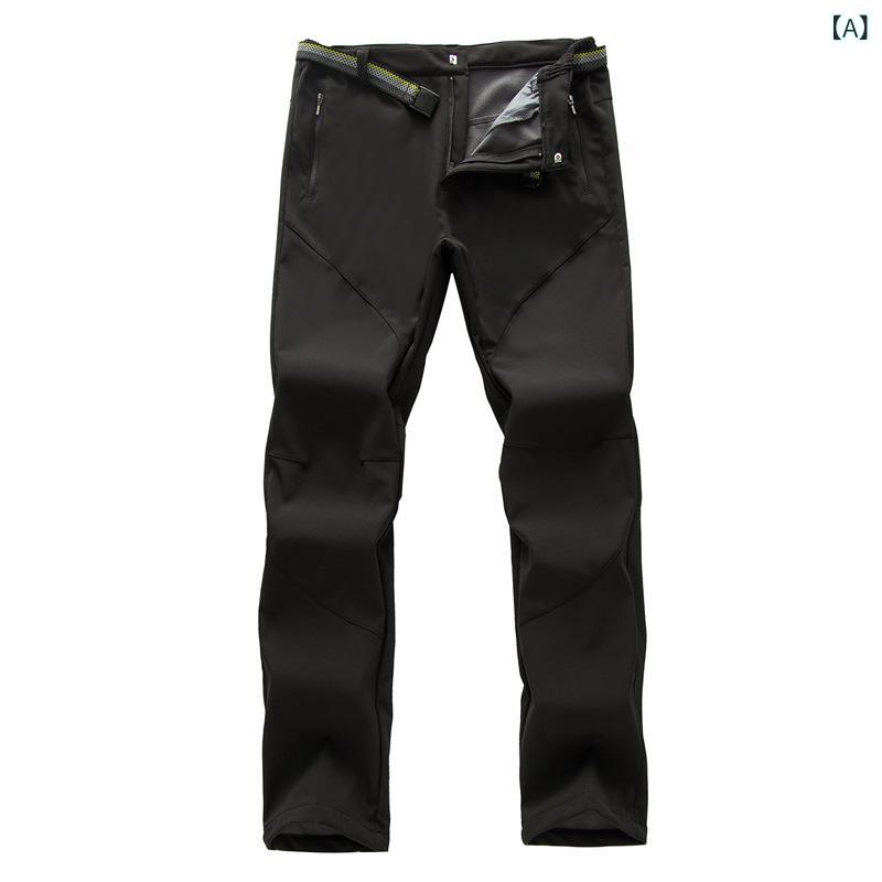 ソフトシェルパンツ メンズ レディース 男女兼用 秋冬 防風 保温 登山パンツ ズボ...