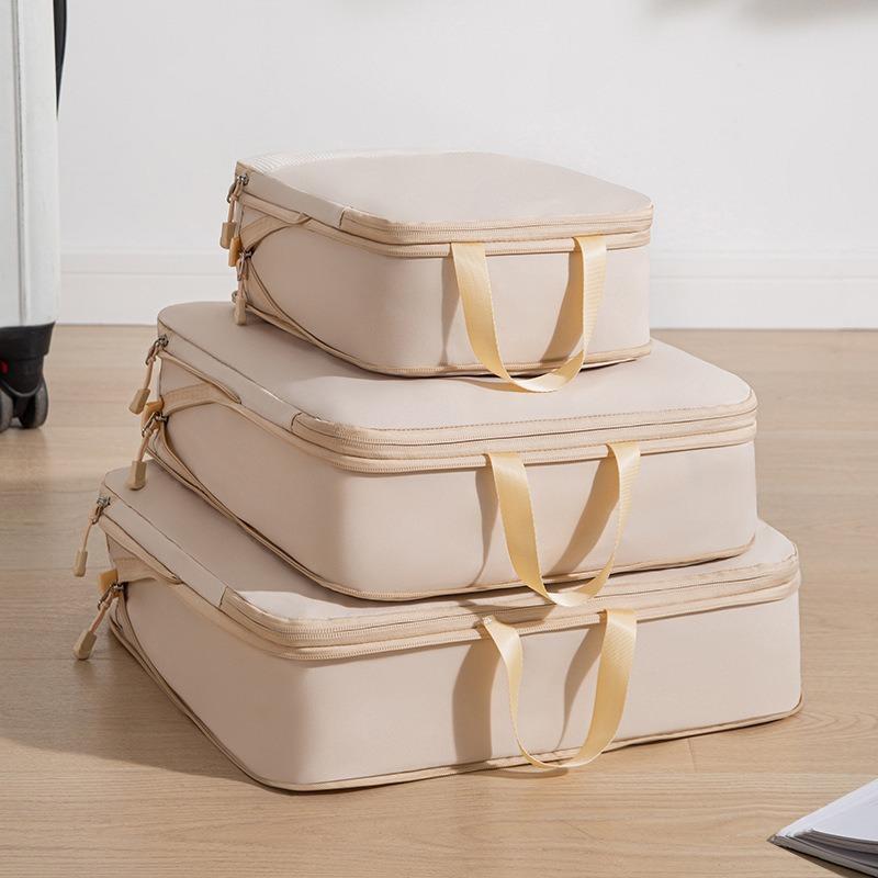 Suit Case - 収納バッグ 旅行用 衣類 靴 収納ケース 3点セット 防水 軽量 ベージュ グレー ブラック