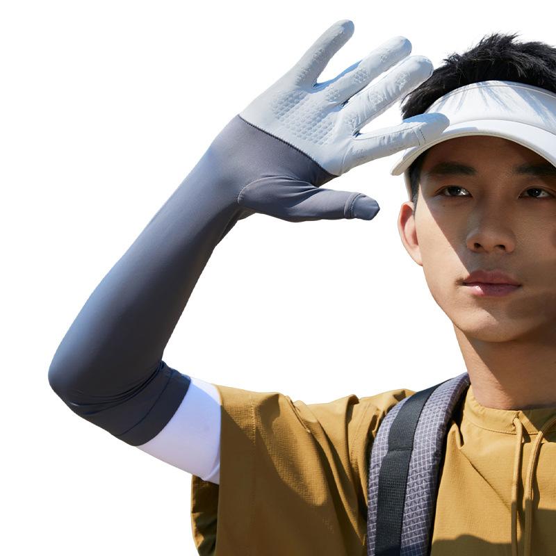 アームカバー 男性用 接触冷感 UVカット 日焼け防止 速乾 涼しい 紫外線対策 スポーツ アウトドア 運転 ドライブ 深いグレー ブラック