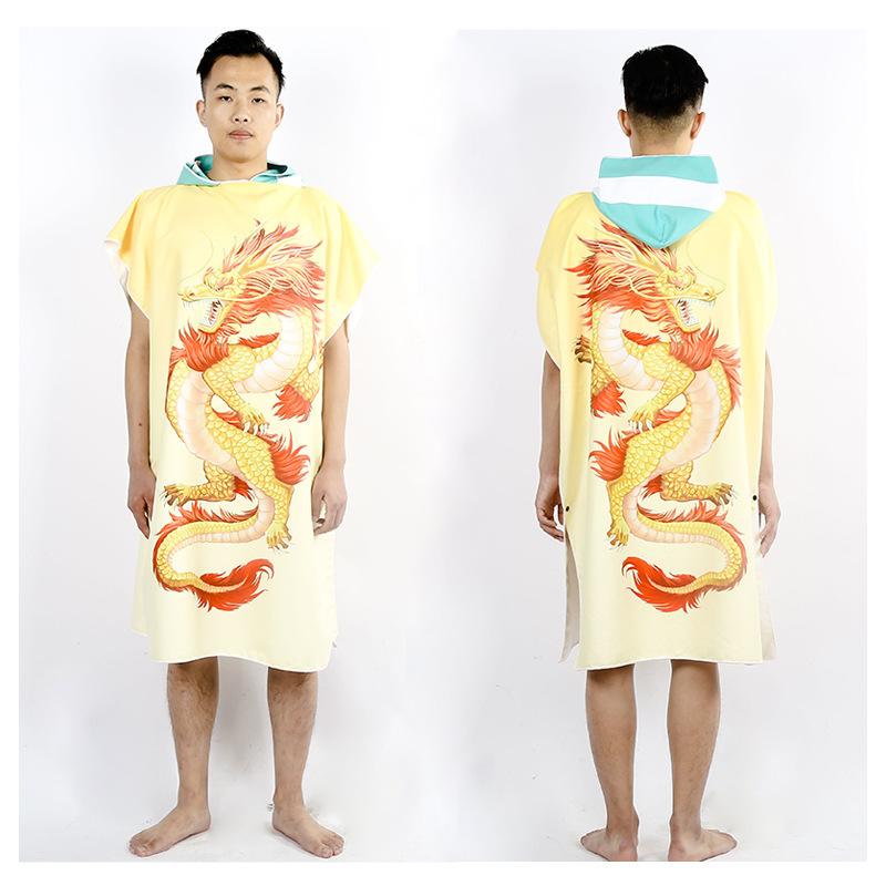 バスタオル メンズ 男性用 ビーチタオル ドラゴン柄 吸水速乾 砂が付かない マイクロファイバー スポーツタオル(x50)