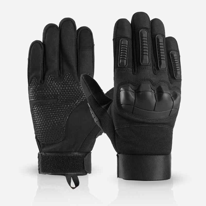 バイク グローブ 男性用 防滑 通気 保温 タッチパネル対応 運動 戦術 アウトドア 登山 全指 黒 秋(x2)