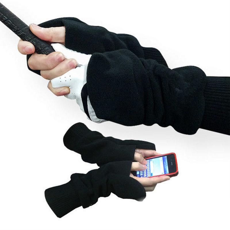 ゴルフ グローブ 男性用 女性用 防寒 防風 裏起毛 ゴルフ スポーツ アウトドア ブラック系(x100)