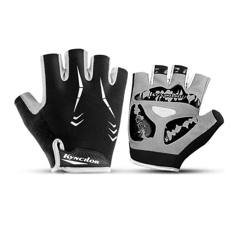 手袋 男性用 アウトドア スポーツ サイクルグローブ 夏用 接触冷感 耐摩耗 衝撃吸収 ハーィンガー サイクリンググローブ 黒 ブラック系(4)