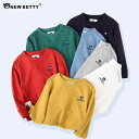 子供用トレーナー キッズ 男の子 女の子 長袖トップス カットソー 無地 春秋冬 綿 普段着 部屋着 110 120 130 140 150 160cm 紺色 ...