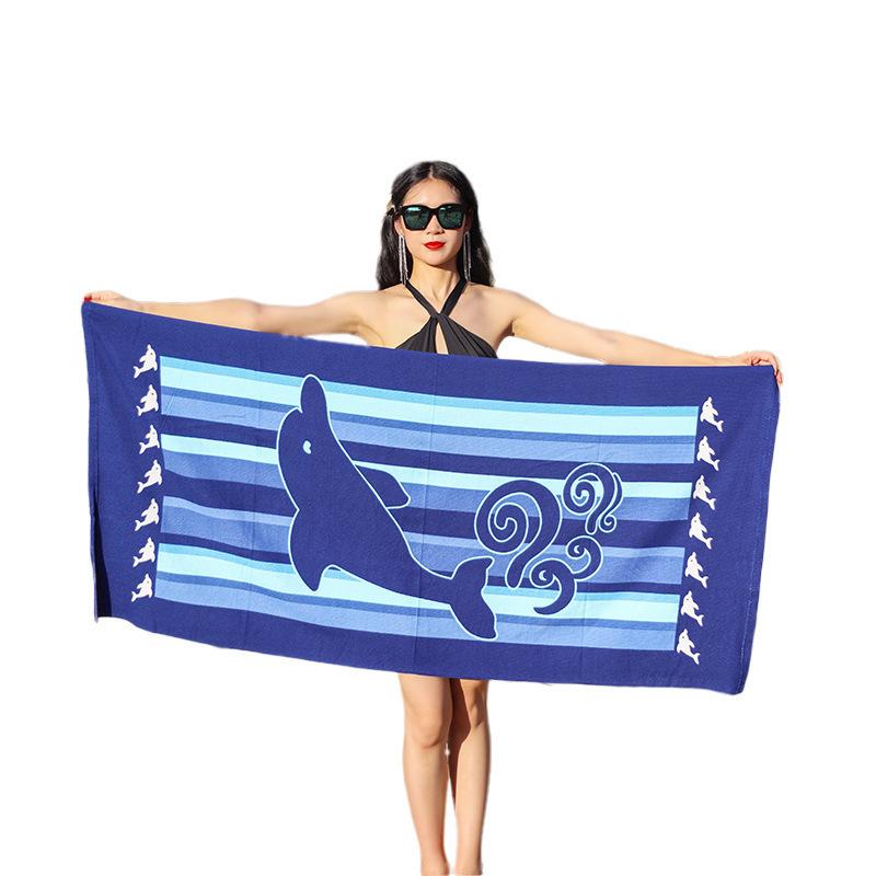 2個セットビーチタオル 速乾タオル 吸水タオル 超極細繊維 スポーツタオル 水泳 バスタオル 70 150cm 80 160cm イルカ柄 海底 熱帯魚 フラミンゴ柄