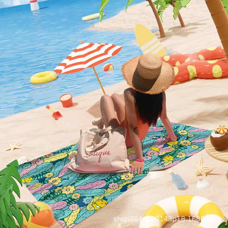 ビーチタオル 極細繊維 吸水速乾 ビーチ 浴用タオル アウトドア スポーツ スイミング レジャー バスタ..