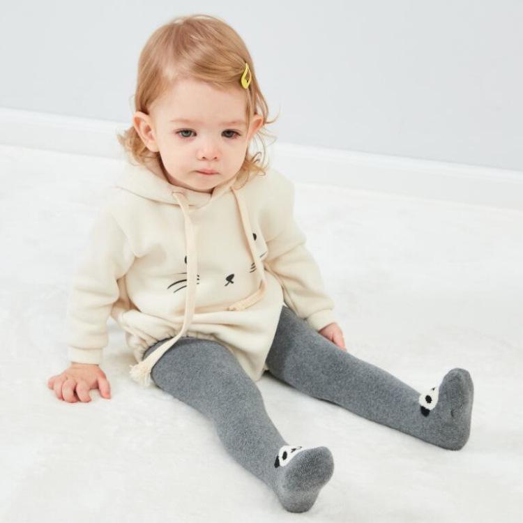 子供用タイツ 女の子 ベビー 厚手 裏起毛 あったか ニット スパッツ 冬 6ヶ月 1歳 2歳 3歳 4歳 5歳 無地 かわいい 白 黒 グレー