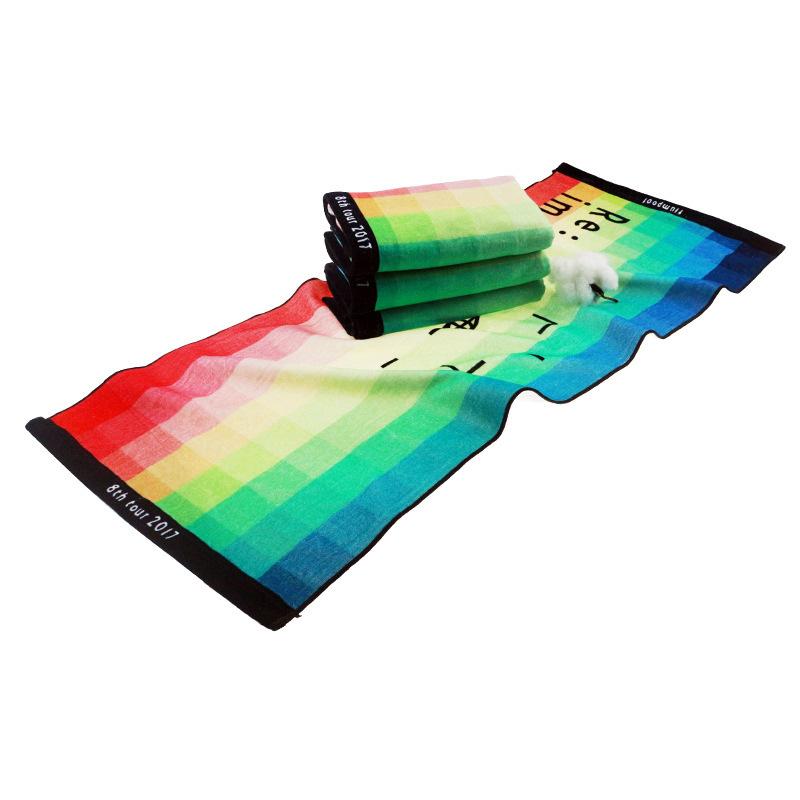 タオル レディース メンズ スポーツタオル フェイスタオル 洗顔タオル コットン 綿 吸水 速乾 プリント 80 34cm(x100)