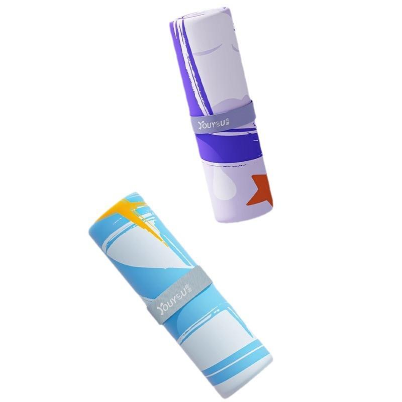 バスタオル レディース メンズ キッズ 速乾 スポーツタオル ビーチタオル スイミング 旅行 温泉 ポリエステル 吸水性 パープル系 ブルー系(x2)