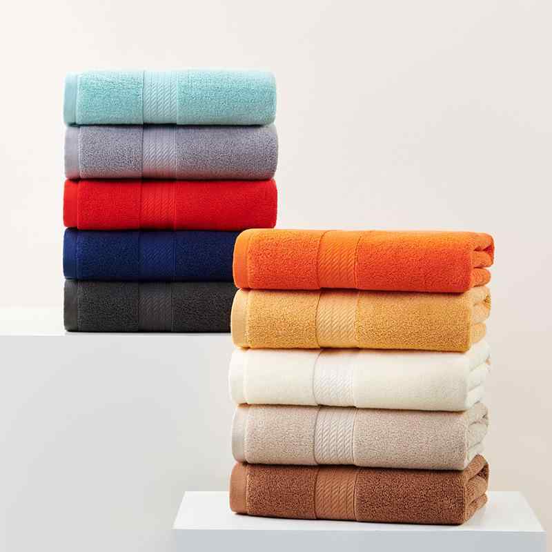Rakuten - タオル 無地 厚手 綿 吸水 スポーツタオル 50cm×100cm 白 グレー 驼色 緑 青 黒 橙色 茶色 赤 オレンジ
