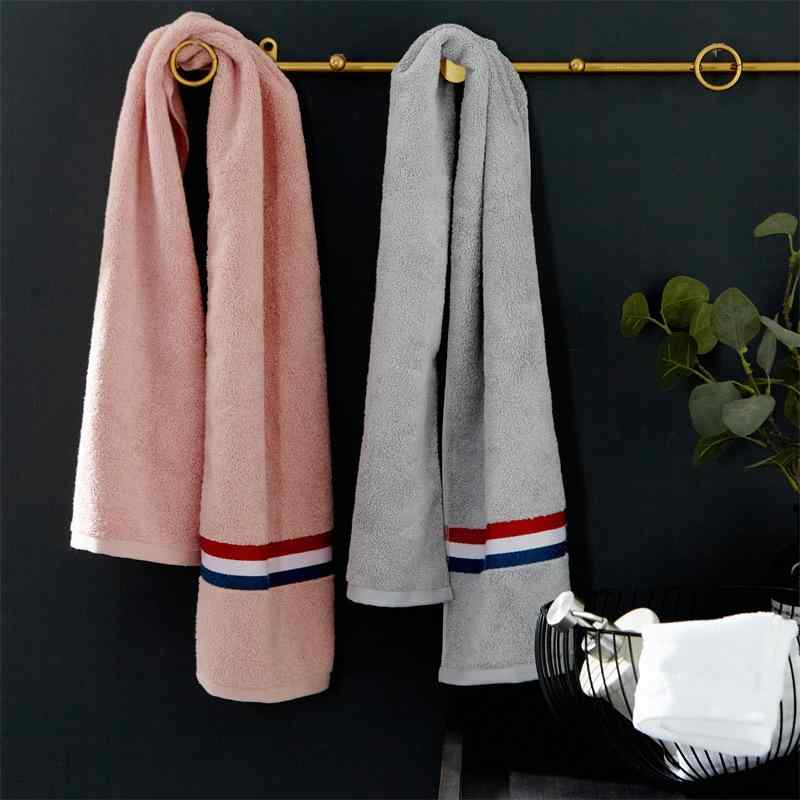 Towel - タオル レディース メンズ 綿 スポーツタオル フェイスタオル 無地 ピンク グレー 25cm×110cm 吸水性