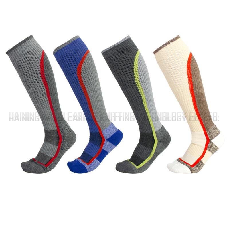 靴下 スキー ソックス スポーツ ウール 大人 子供 雪地 保温 厚手 スポーツ 混色 ブルー レッド グレー グリーン ベージュ ブラウン XS S/M L/XL