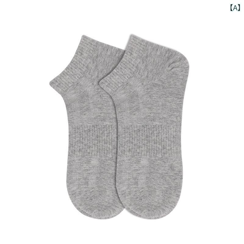 LINEAR shopの靴下 メンズ 男性用 春夏 薄手 無地 リブ編み 防臭 吸汗 蒸れにくい ショート丈 スニーカーソックス スポーツ カジュアル 普段使い 綿 混紡 浅履き 25-27cm(x3)｜アングル2
