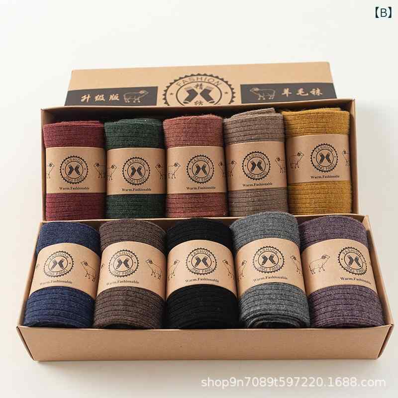 靴下 レディース メンズ キッズ メリノウール混紡 中筒靴下 秋冬 防寒 あったか ソックス 5足セット 無地 4歳 5歳 6歳 7歳 8歳 9歳 10歳 11歳 12歳