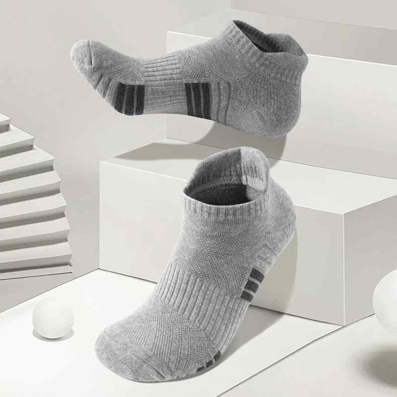 靴下 メンズ 男性用 ショートソックス 綿 混紡 吸汗 通気性 スポーツ 夏 ブラック グレー系