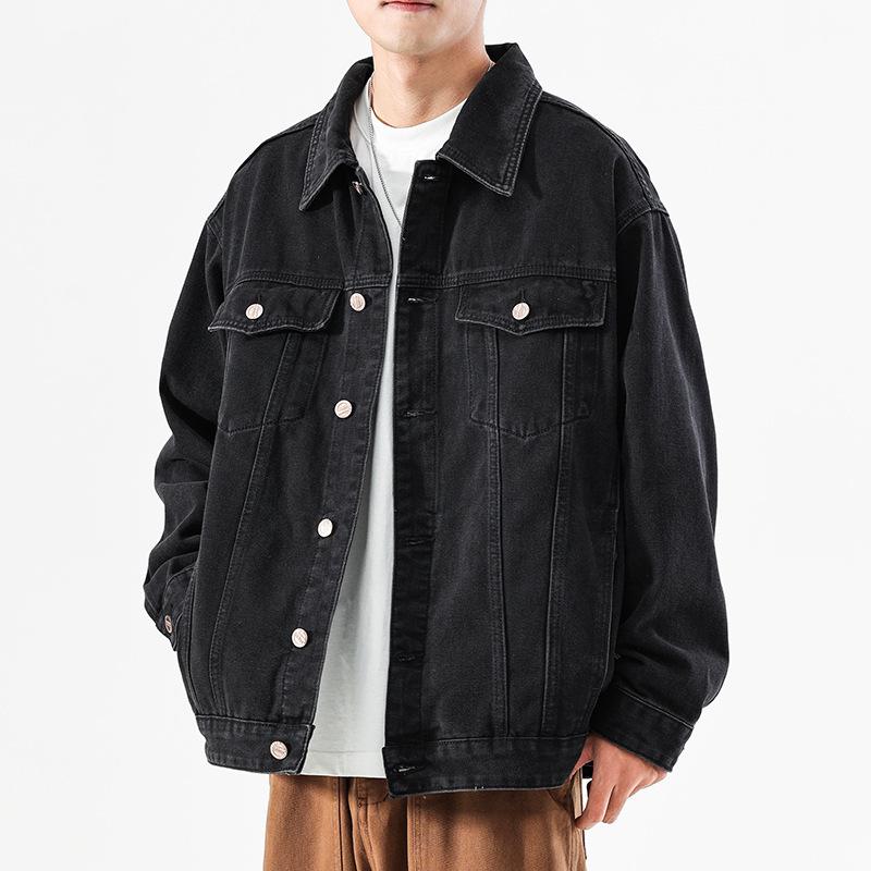 ジャケット メンズ デニム 秋物 黒 ワークジャケット ゆったり 大きいサイズ 耐摩耗性 コットン
