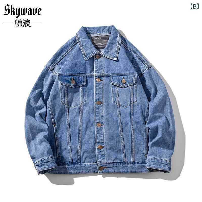 ジャケット メンズ デニム 秋物 黒 ワークジャケット ゆったり 大きいサイズ 耐摩耗性 コットン