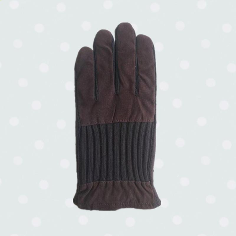 手袋 男性用 秋冬 裏起毛 ピッグスキン風 布製 あったか グローブ 防寒 ブラック コーヒー色