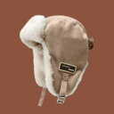 雷鋒帽 レディース 防寒帽子 秋冬 加厚 裏起毛 保温 バイク 自転車 防風 イヤーマフ 寒さ対策 ベージュ ブラック