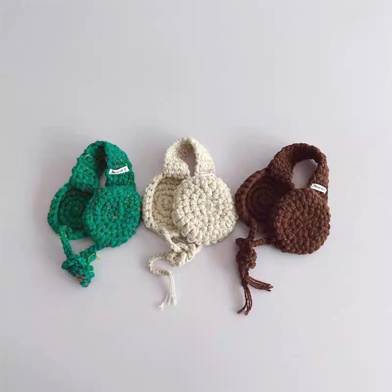 イヤーマフ キッズ 子供用 ニット 秋冬 防寒 暖かい 男の子 女の子 グリーン ベージュ カーキ コーヒー..