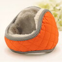 イヤーマフ メンズ レディース 男女兼用 防寒 耳当て 格子柄 調整可能 裏ボア 暖かい イヤーウォーマー 折りたたみ あったか 紺色 ネイビー ブルー オレン...