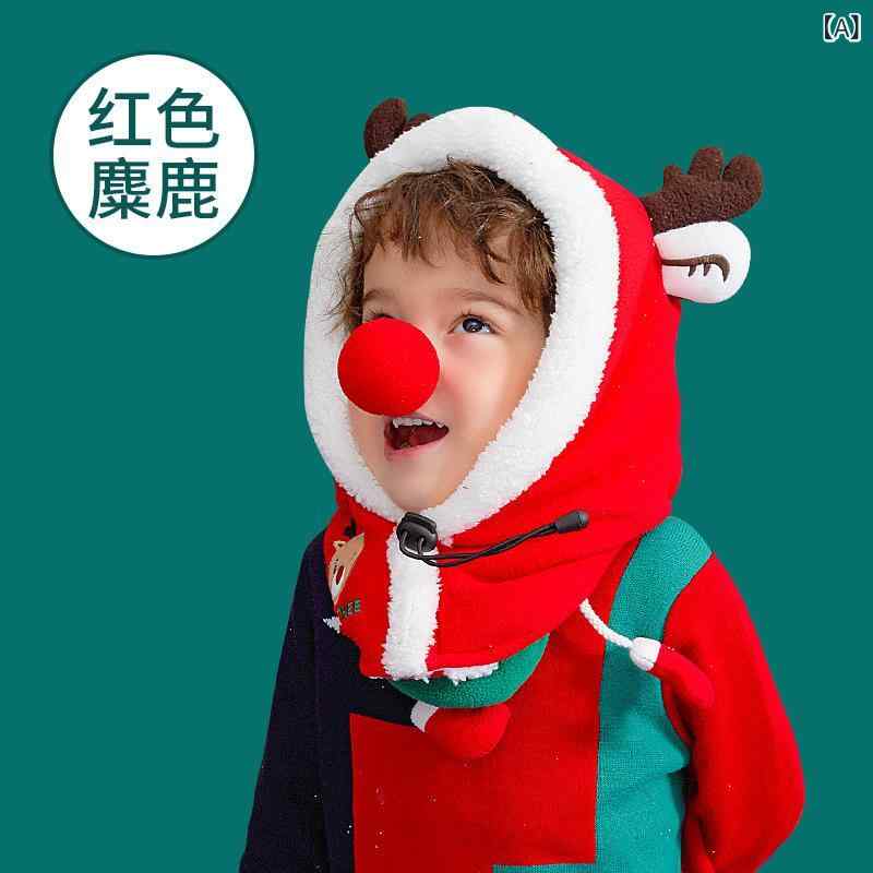 3個セット帽子 キッズ ベビー ニット帽子 ネックウォーマー 一体型 秋冬 防寒 恐竜 ウサギ トナカイ ユニコーン ピンク系 レッド オレンジ・項目名: カテゴリ・値: ニット帽・値: ダークブルー恐竜, ピンクウサギ, 赤ヘラジカ, オ...