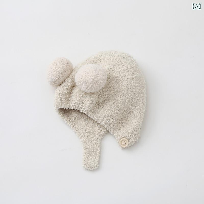 ニット帽 ベビー キッズ 子供 珊瑚绒 秋冬 防寒 保温 耳当て付き かわいい 男の子 ...