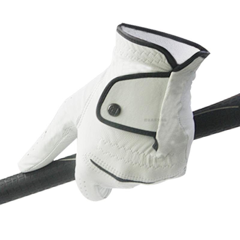 ゴルフ手袋 男性用 羊革 滑り止め 通気性 ムレにくい ゴルフグローブ ボタン 左手用