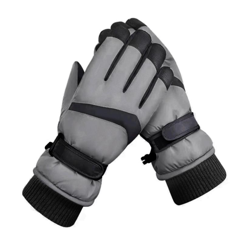 手袋 メンズ レディース スキー 防水 防寒 グローブ 厚手 裏起毛 登山 バイク 自転車 アウトドア スポーツ 5本指 男女兼用(x2)