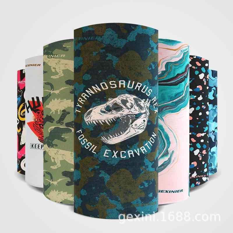 ネックウォーマー メンズ レディース 薄手 UVカット 接触冷感 フェイスカバー スポーツ ランニング 紫外線対策 日焼け防止 幾何学模様(x2)