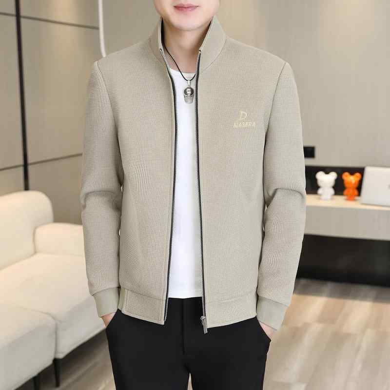 ジャケット 男性用 秋冬 カジュアル トップス スリムフィット 厚手 裏起毛 ベージュ ブラック コーヒー色